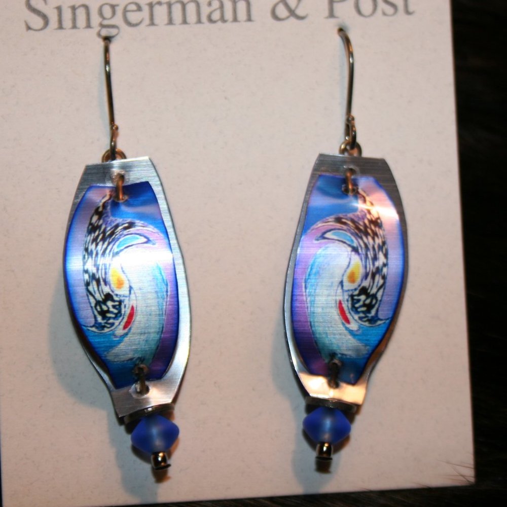 Singerman & Post Drop Earrings - Blue (NWT) - Picture 3 of 7